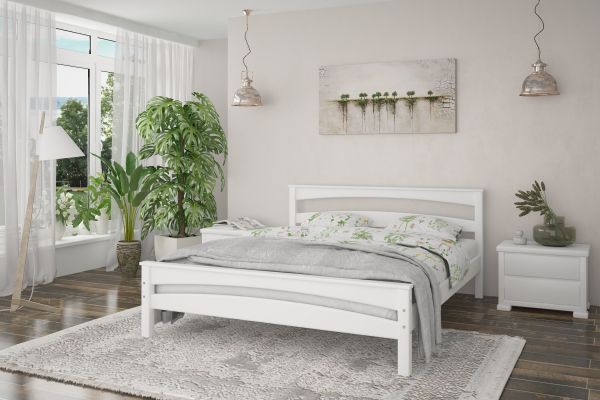 Двоспальне ліжко Mebigrand Чикаго Сіті Білий (RAL9003) 140х200 см (DMBG-1550)