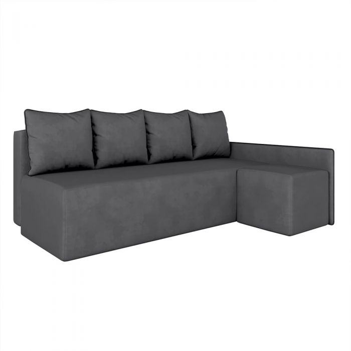 Кутовий диван ортопедичний iSmart MORRO єврокнижка 198x140 см (матрац Pocket spring) графіт Laura 15