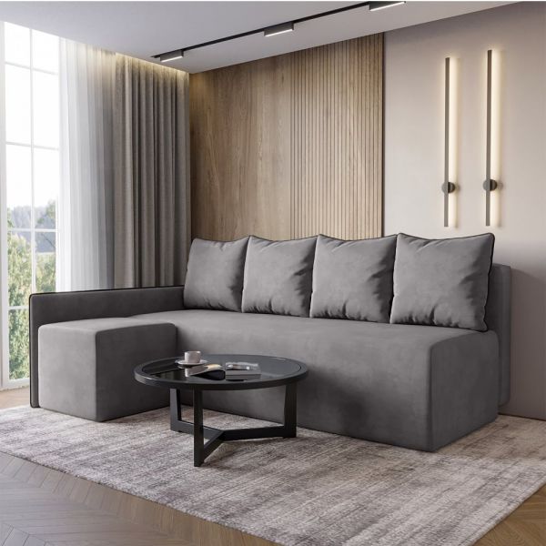 Кутовий диван ортопедичний iSmart MORRO Maxi єврокнижка 205x149 см (матрац Pocket spring) сірий Laura 33