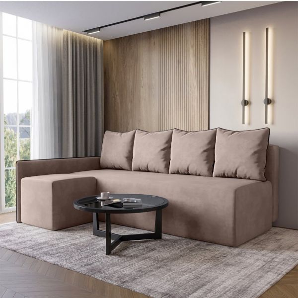 Кутовий диван ортопедичний iSmart MORRO Maxi єврокнижка 205x149 см (матрац Pocket spring) бежевий Laura 5