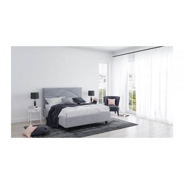 Ліжко Richman Нетта 160 х 200 Віп Вуд Трапеція Еко Лаунж Сілвер + Венге